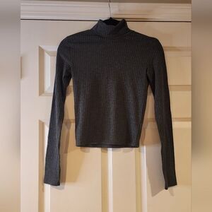Prince & Fox stretchy gray ribbed turtleneck top S